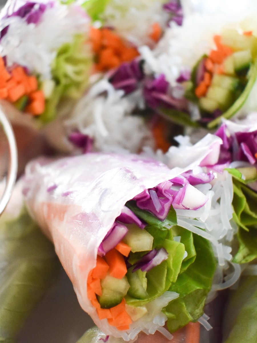 Vibrant Veggie Summer Rolls with Peanut&nbsp;Dip