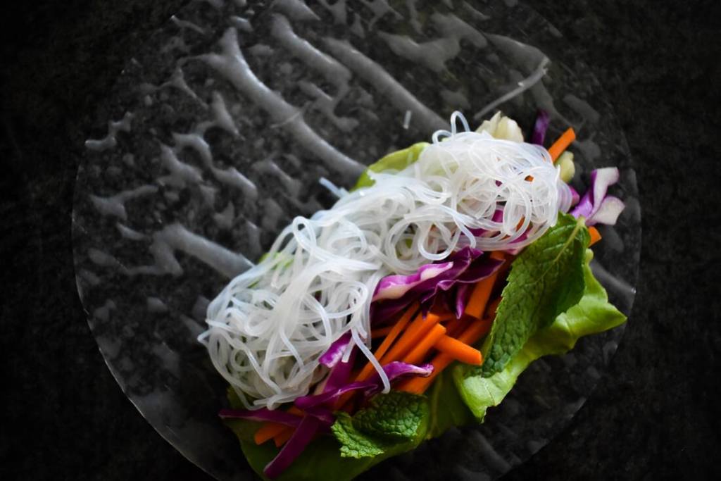 Veggie Summer Spring Rolls with peanut dipping sauce
