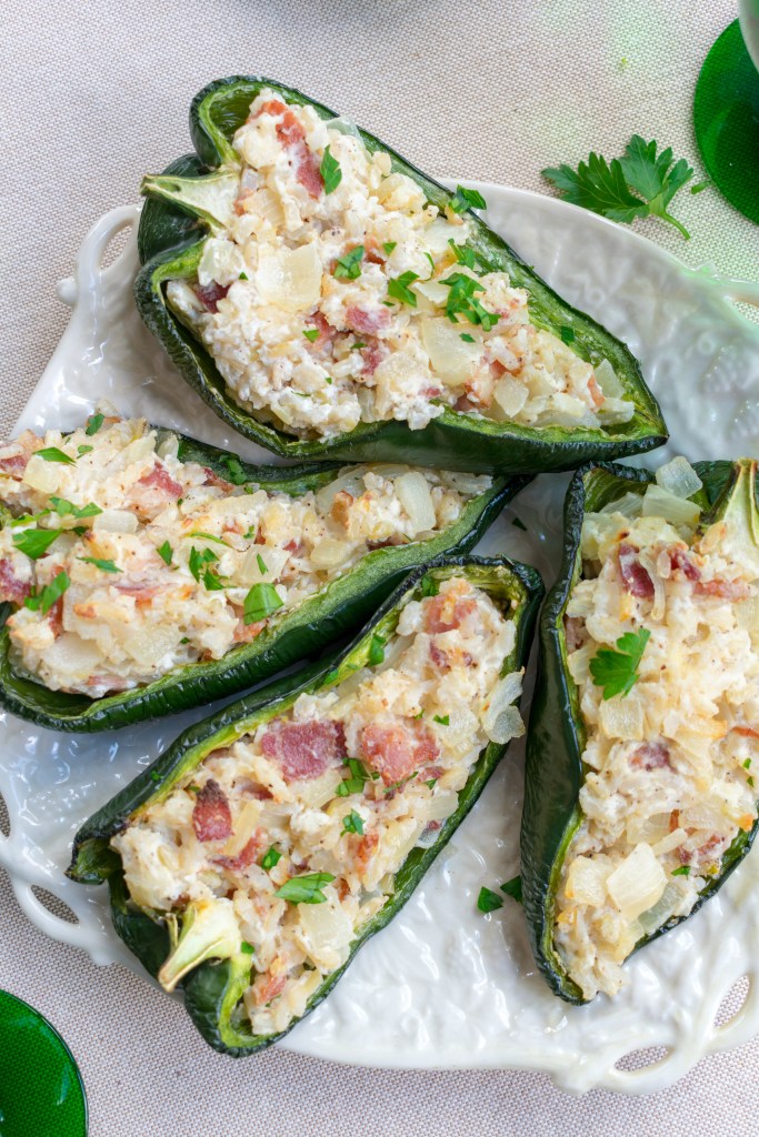 Bacon Cream Cheese Stuffed Poblano Peppers