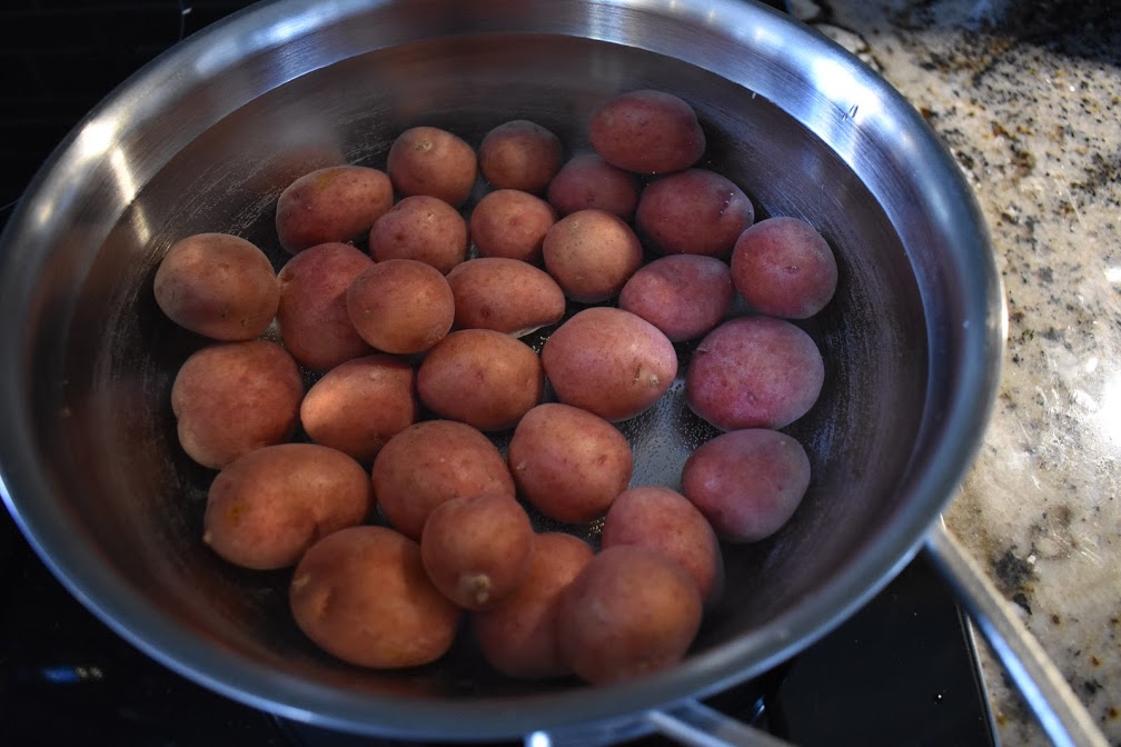 Caper Mustard Smashed Potatoes