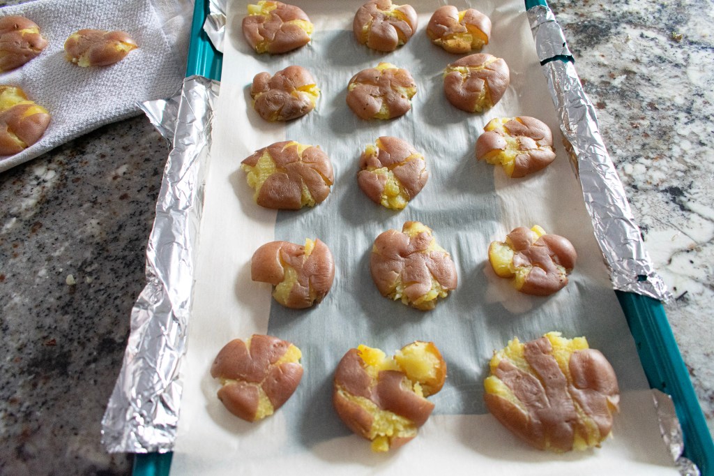 Caper Mustard Smashed Potatoes