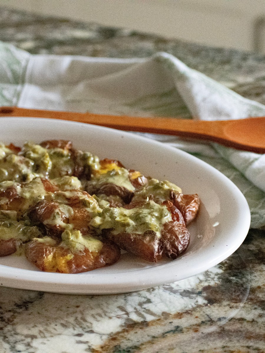 Caper Mustard Smashed&nbsp;Potatoes