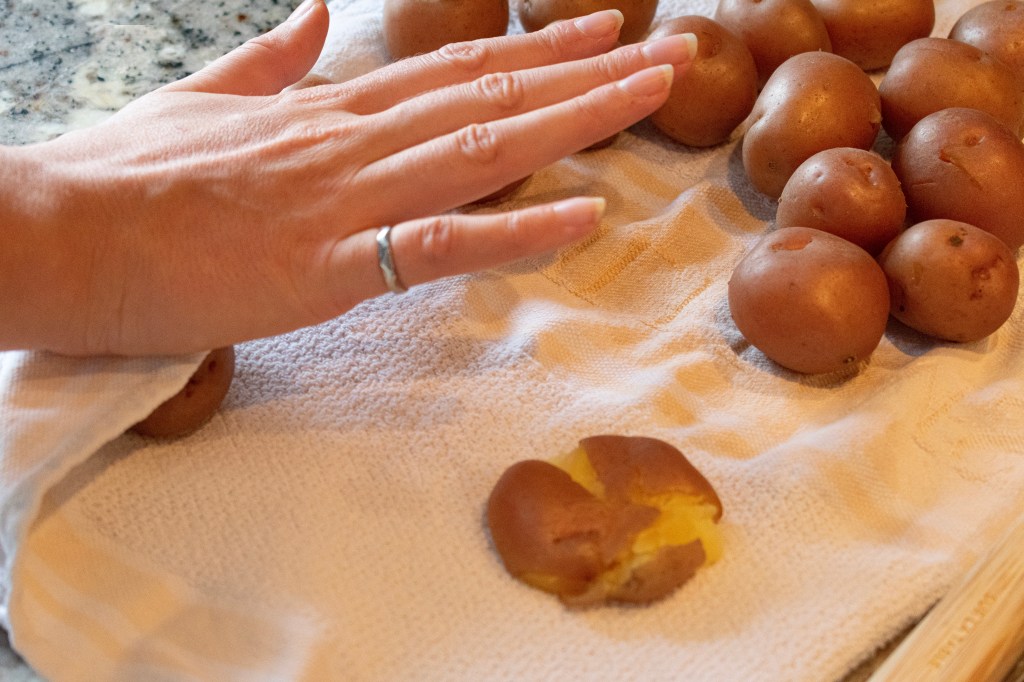 Caper Mustard Smashed Potatoes