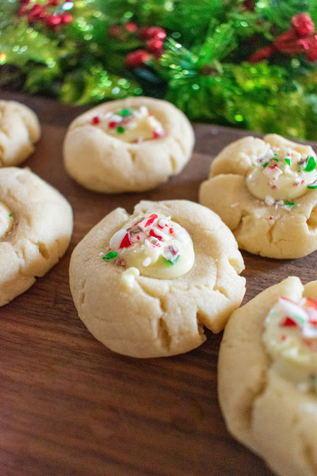 Thumbprint Sugar Cookies with White Chocolate 
